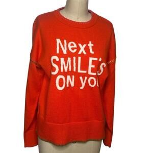 Kerri Rosenthal NEXT SMILE'S ON YOU Sweater - Size M - Orange